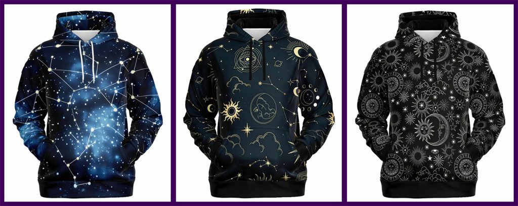 a banner of astrology hoodies